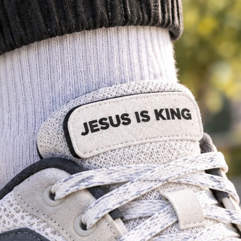Christianartworkshop Calcomanía de plástico para zapatos con la frase "Jesús es Rey": Emblema de la Soberanía Real Celestial. - image 2