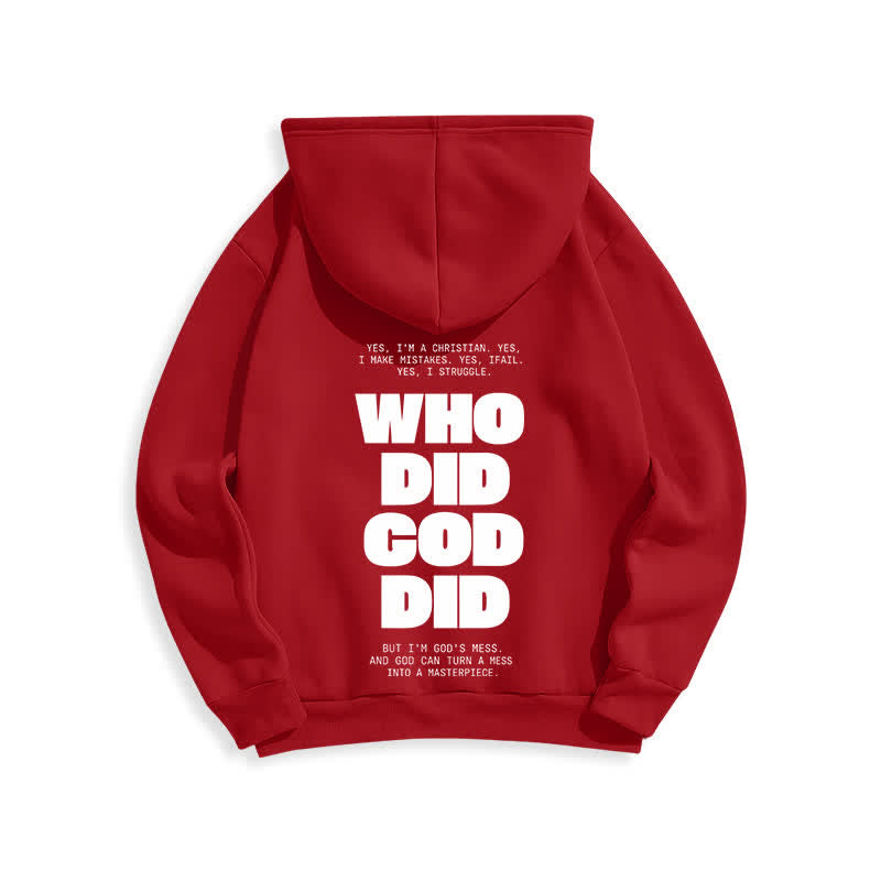 Christianartworkshop Sudadera con capucha roja estilo streetwear "Dios está en ti" - image 1