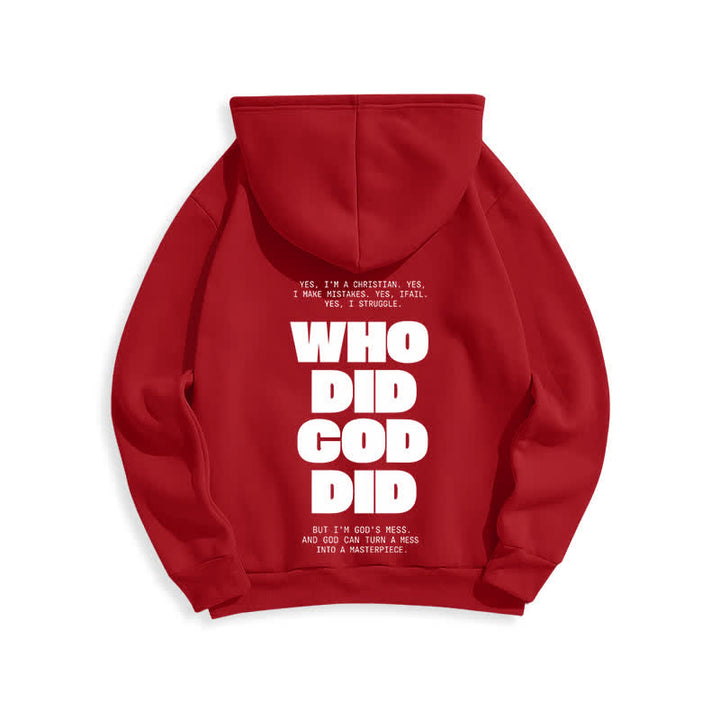 Christianartworkshop Sudadera con capucha roja estilo streetwear "Dios está en ti" - image 1