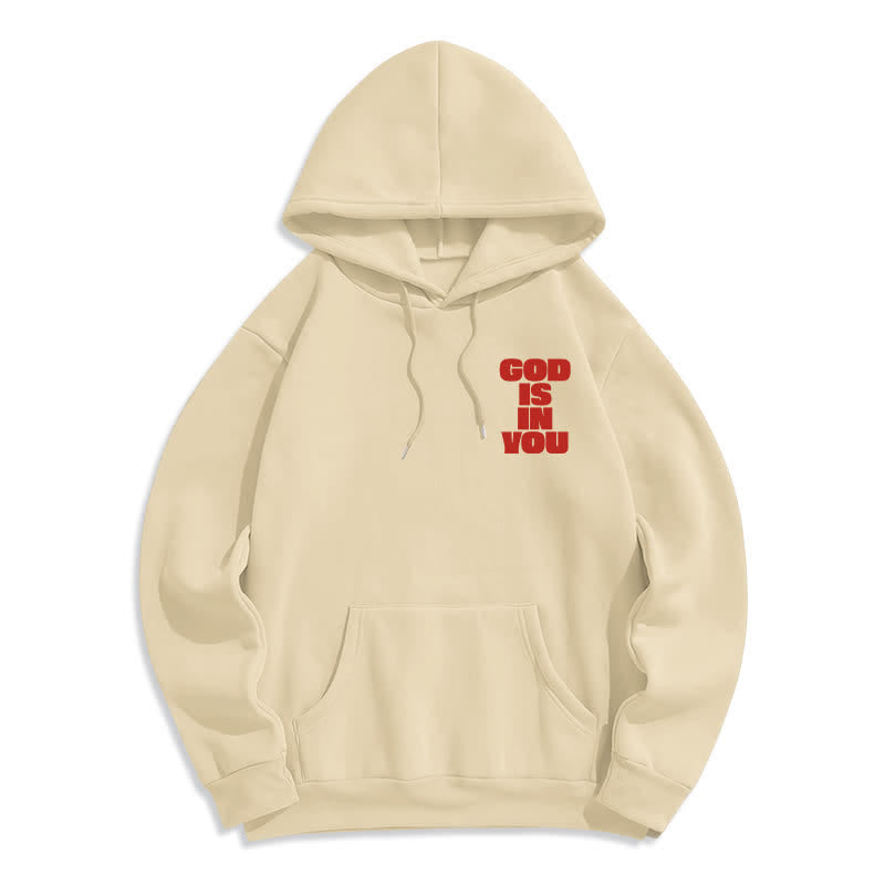 Christianartworkshop Sudadera con capucha roja estilo streetwear "Dios está en ti" - image 20