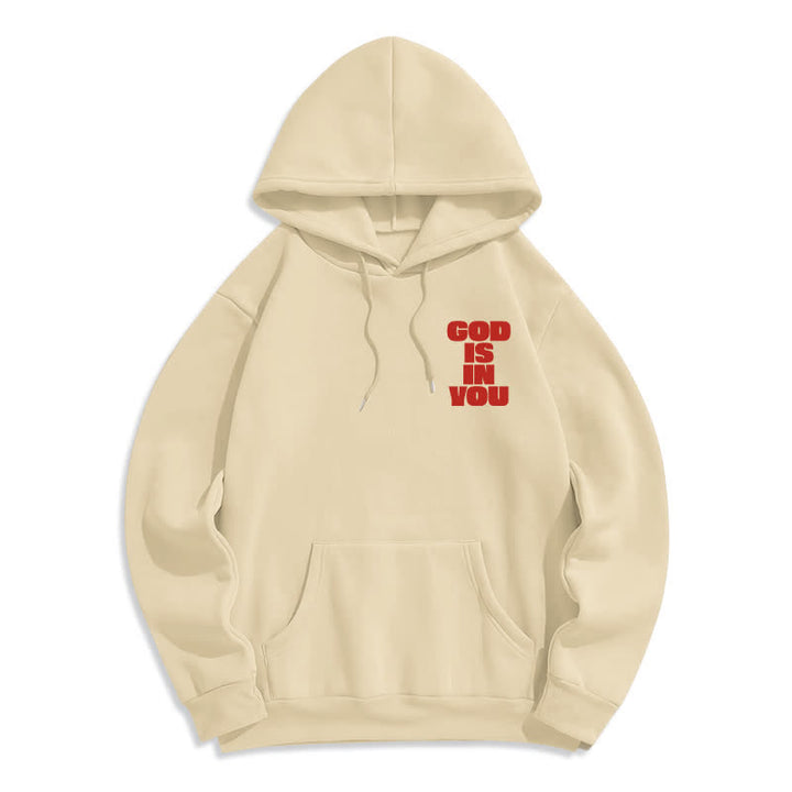 Christianartworkshop Sudadera con capucha roja estilo streetwear "Dios está en ti" - image 20