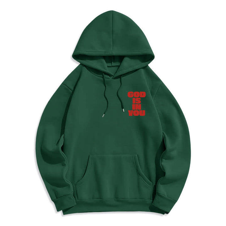 Christianartworkshop Sudadera con capucha roja estilo streetwear "Dios está en ti" - image 23