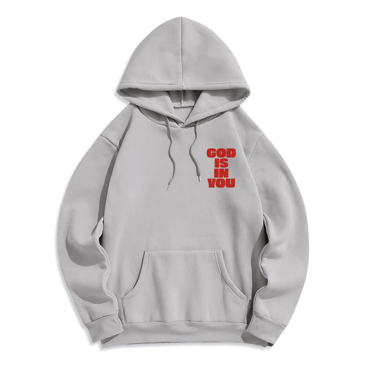 Christianartworkshop Sudadera con capucha roja estilo streetwear "Dios está en ti" - image 14