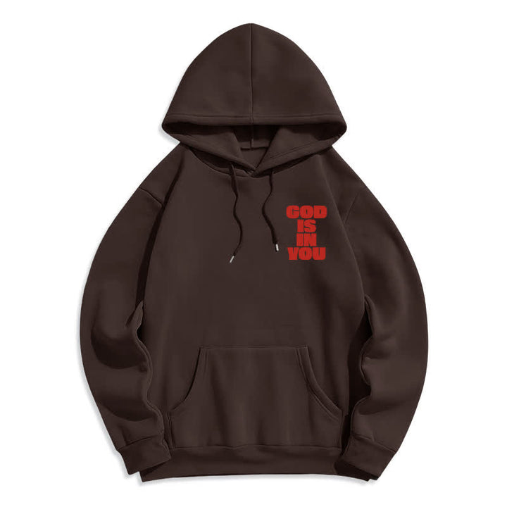 Christianartworkshop Sudadera con capucha roja estilo streetwear "Dios está en ti" - image 11
