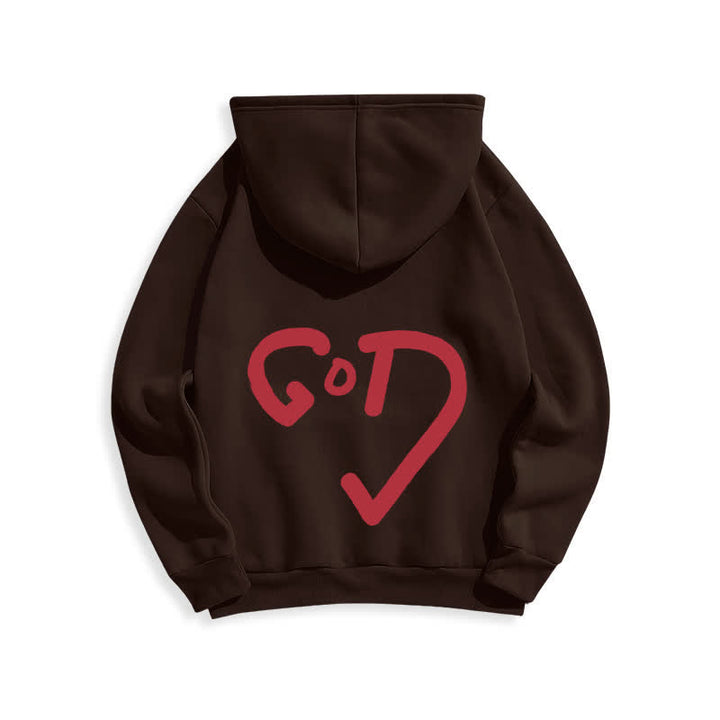 Christianartworkshop Sudadera con capucha forrada de felpa con grafiti de la Cruz Roja de Faith - Marrón - 2XL - image 10