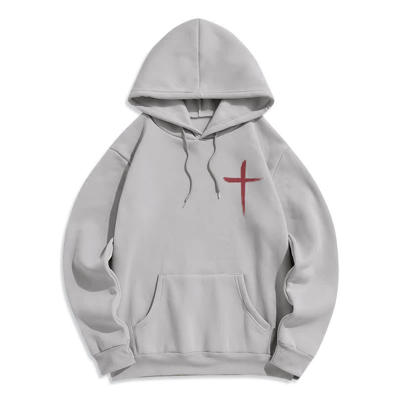 Christianartworkshop Sudadera con capucha forrada de felpa con grafiti de la Cruz Roja de Faith - image 8