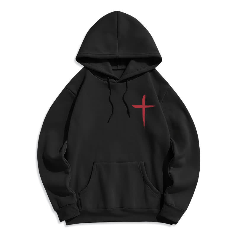 Christianartworkshop Sudadera con capucha forrada de felpa con grafiti de la Cruz Roja de Faith - image 2