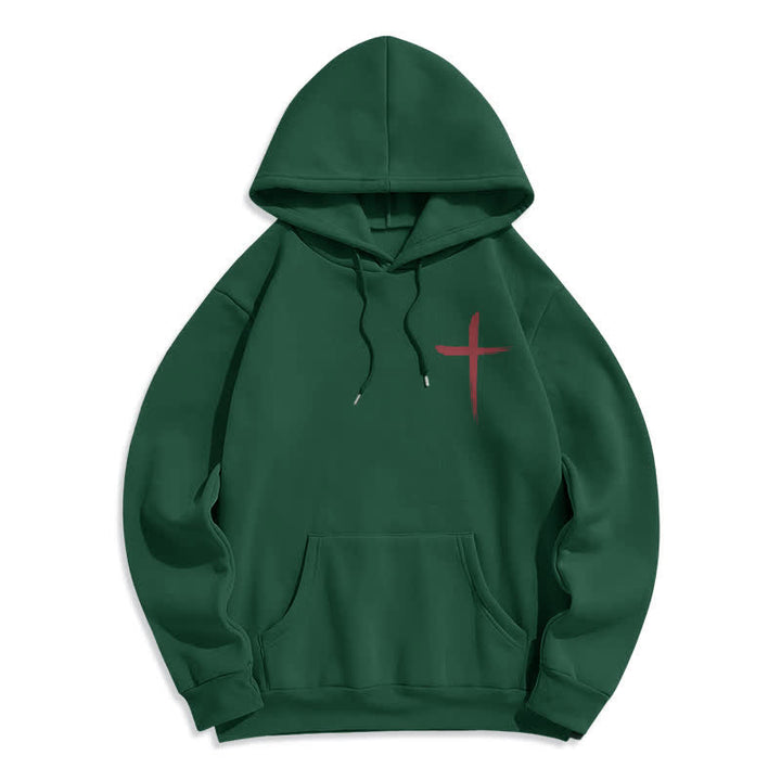 Christianartworkshop Sudadera con capucha forrada de felpa con grafiti de la Cruz Roja de Faith - image 23
