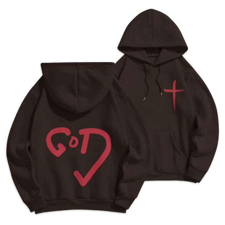 Christianartworkshop Sudadera con capucha forrada de felpa con grafiti de la Cruz Roja de Faith - image 9