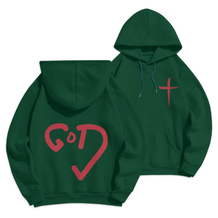 Christianartworkshop Sudadera con capucha forrada de felpa con grafiti de la Cruz Roja de Faith - Verde - 2XL - image 21