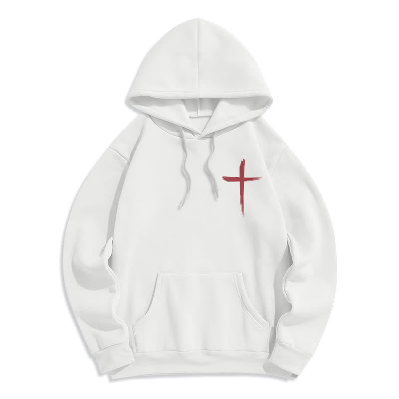 Christianartworkshop Sudadera con capucha forrada de felpa con grafiti de la Cruz Roja de Faith - image 5