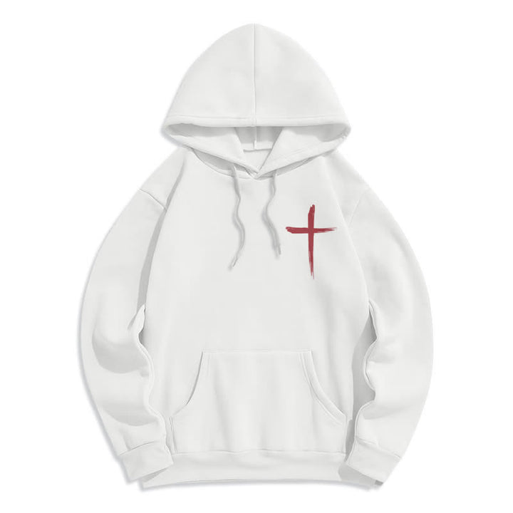 Christianartworkshop Sudadera con capucha forrada de felpa con grafiti de la Cruz Roja de Faith - image 5