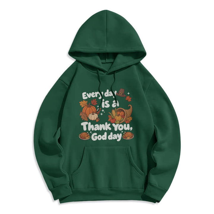 Christianartworkshop Gracias a Dios, Cosecha, Sudadera con capucha de forro polar con estampado de la cosecha - Verde - 2XL - image 6
