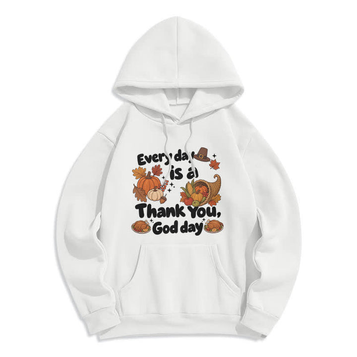 Christianartworkshop Gracias a Dios, Cosecha, Sudadera con capucha de forro polar con estampado de la cosecha - Blanco - 2XL - image 0