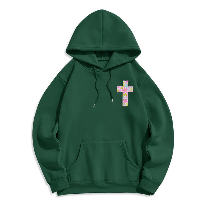 Christianartworkshop Sudaderas con capucha y cruz floral: Con Dios todo es posible. - image 17