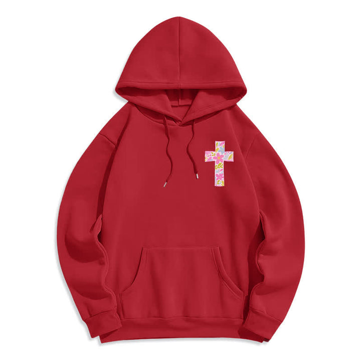 Christianartworkshop Sudaderas con capucha y cruz floral: Con Dios todo es posible. - image 23