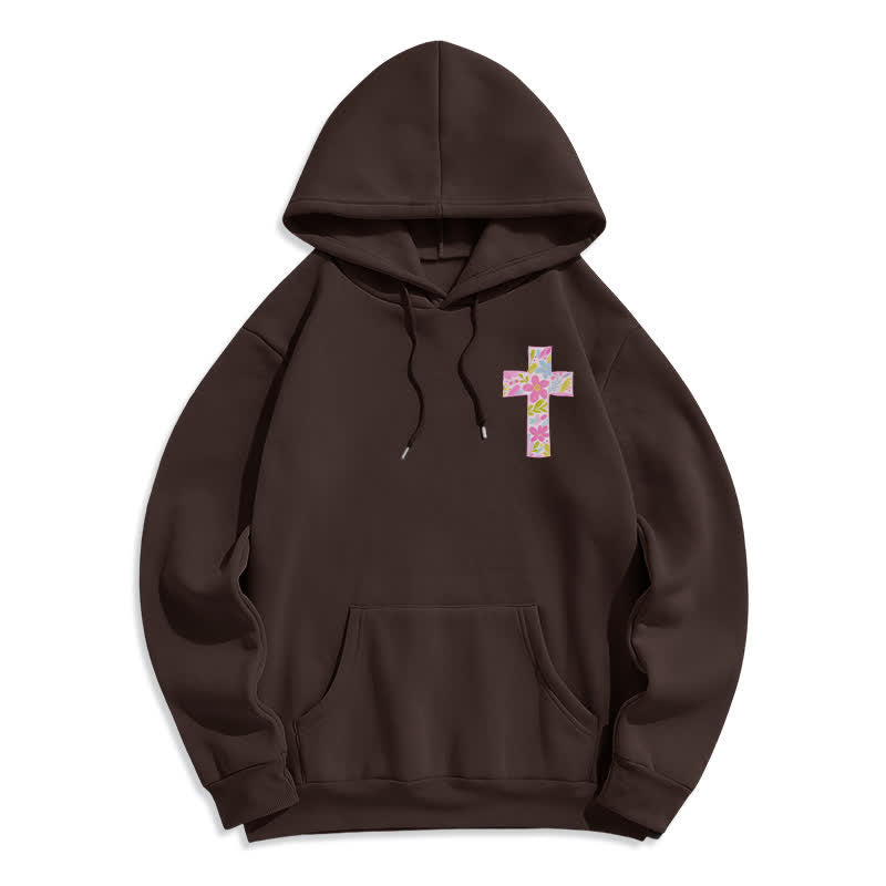 Christianartworkshop Sudaderas con capucha y cruz floral: Con Dios todo es posible. - image 11