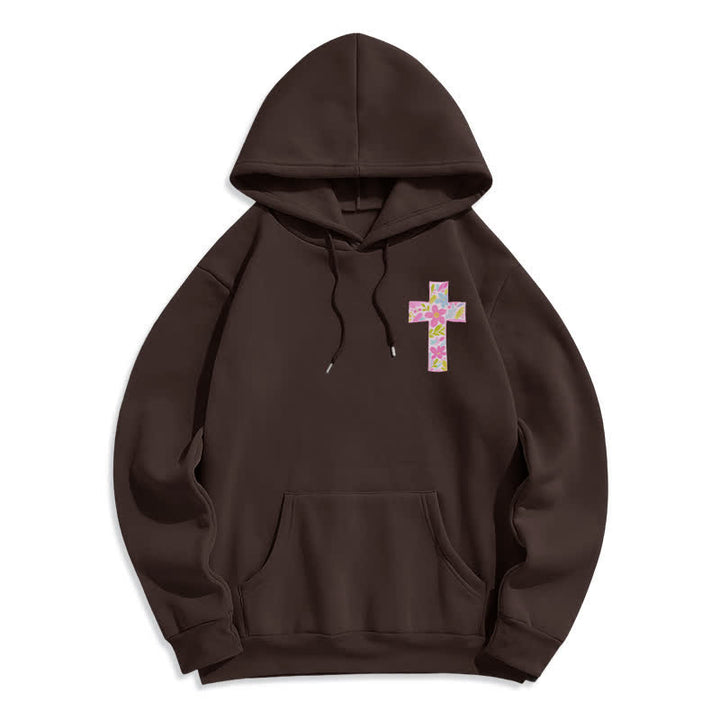 Christianartworkshop Sudaderas con capucha y cruz floral: Con Dios todo es posible. - image 11