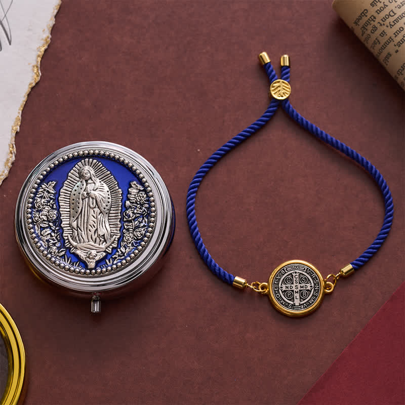 Christianartworkshop Pulsera ajustable de cordón tejido de San Benito: Emblema de la firme protección celestial. - image 10