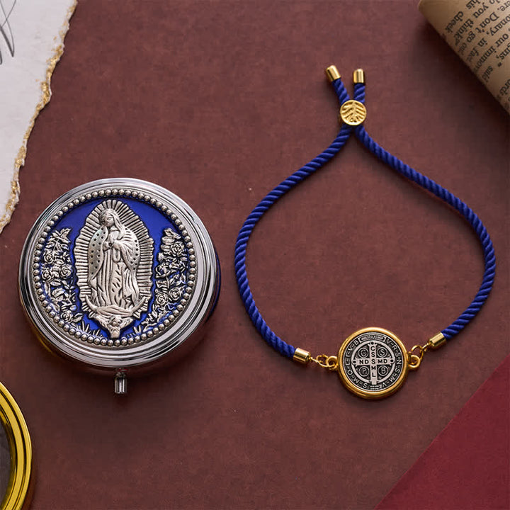 Christianartworkshop Pulsera ajustable de cordón tejido de San Benito: Emblema de la firme protección celestial. - image 10