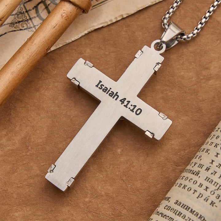 Christianartworkshop Collar con crucifijo de acero inoxidable esculpido en 3D: símbolo de una promesa divina eterna. - image 15