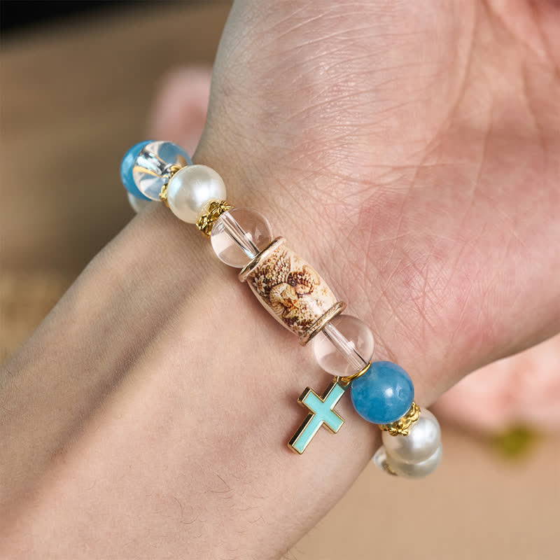 Christianartworkshop Pulsera con dije de aleación con icono sagrado impreso: portadora de una serena tranquilidad. - image 17