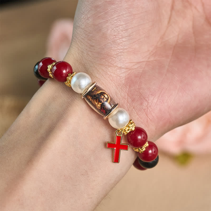 Christianartworkshop Pulsera con dije de aleación con icono sagrado impreso: portadora de una serena tranquilidad. - image 2