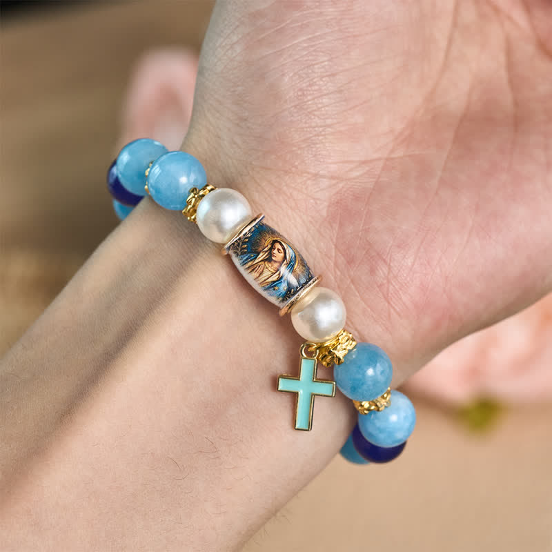 Christianartworkshop Pulsera con dije de aleación con icono sagrado impreso: portadora de una serena tranquilidad. - image 7