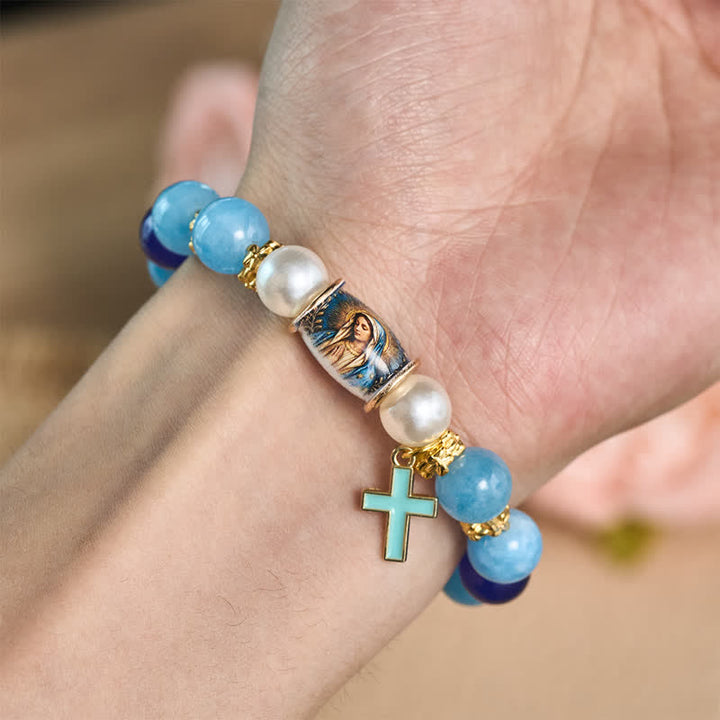 Christianartworkshop Pulsera con dije de aleación con icono sagrado impreso: portadora de una serena tranquilidad. - image 7