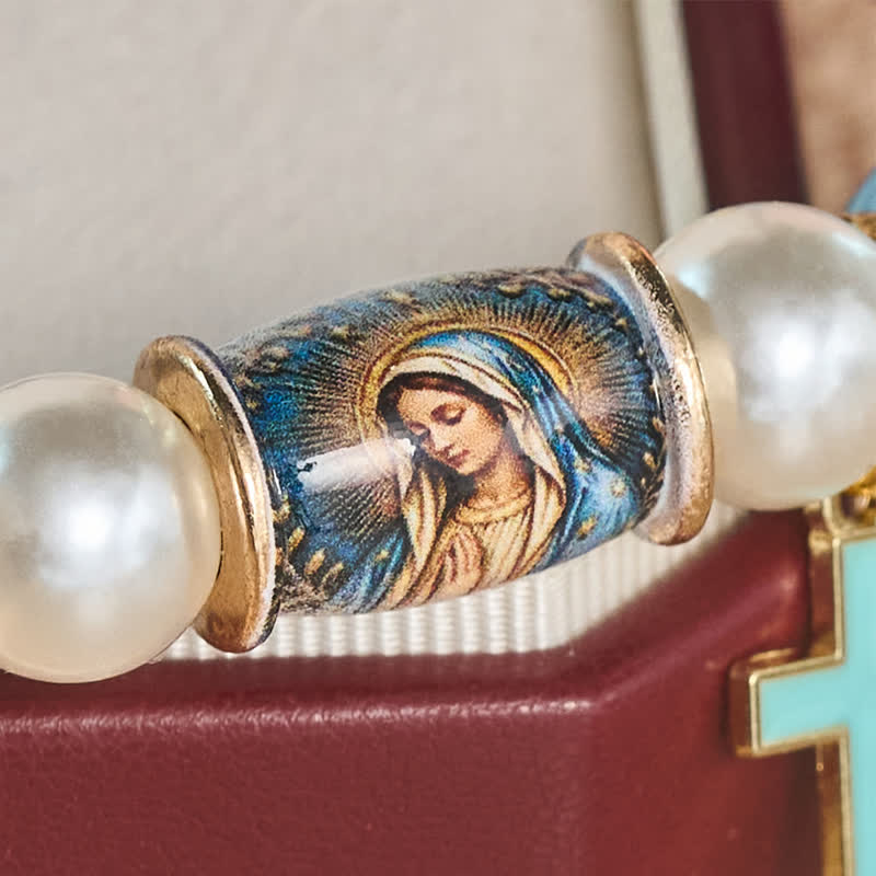 Christianartworkshop Pulsera con dije de aleación con icono sagrado impreso: portadora de una serena tranquilidad. - image 9