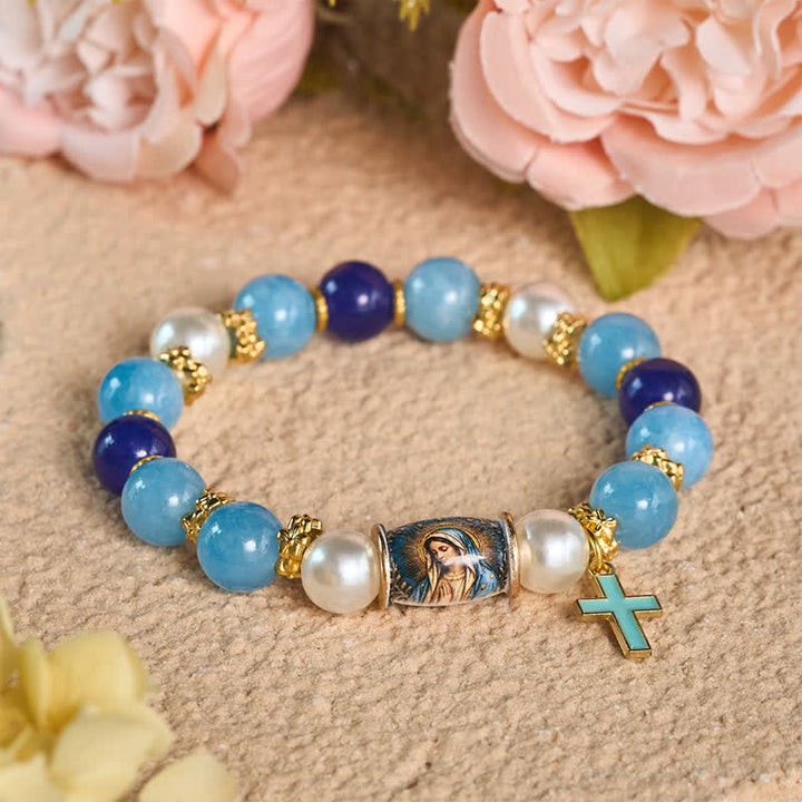 Christianartworkshop Pulsera con dije de aleación con icono sagrado impreso: portadora de una serena tranquilidad. - Nª Sª - image 6