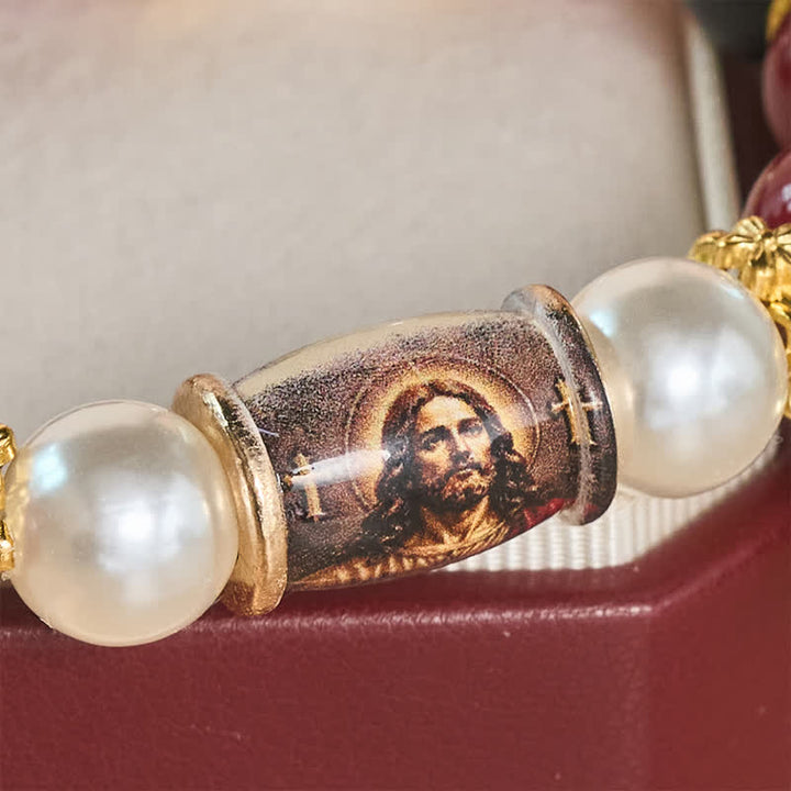 Christianartworkshop Pulsera con dije de aleación con icono sagrado impreso: portadora de una serena tranquilidad. - image 4