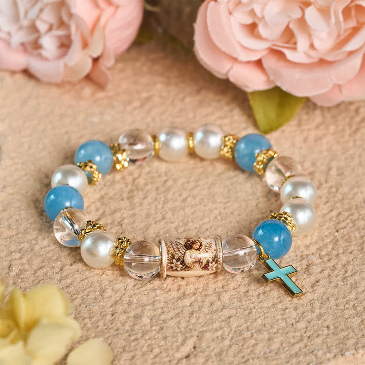 Christianartworkshop Pulsera con dije de aleación con icono sagrado impreso: portadora de una serena tranquilidad. - Ángel custodio - image 16