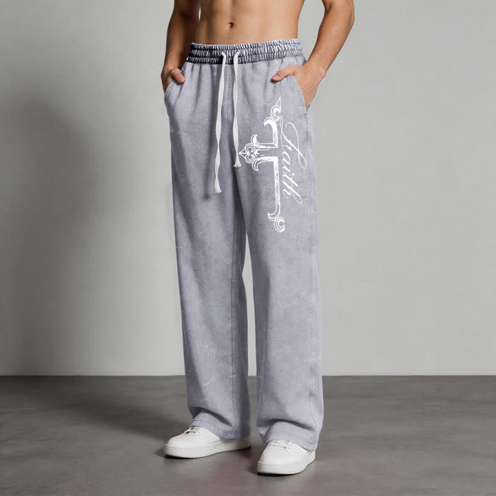 Christianartworkshop Pantalones deportivos lavados con cruz ornamentada de Walk By Faith - image 20