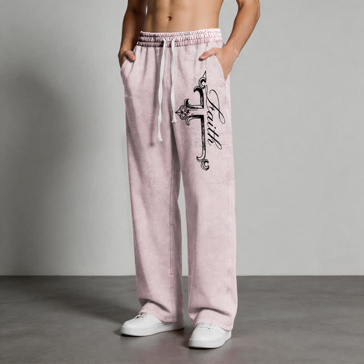 Christianartworkshop Pantalones deportivos lavados con cruz ornamentada de Walk By Faith - image 4