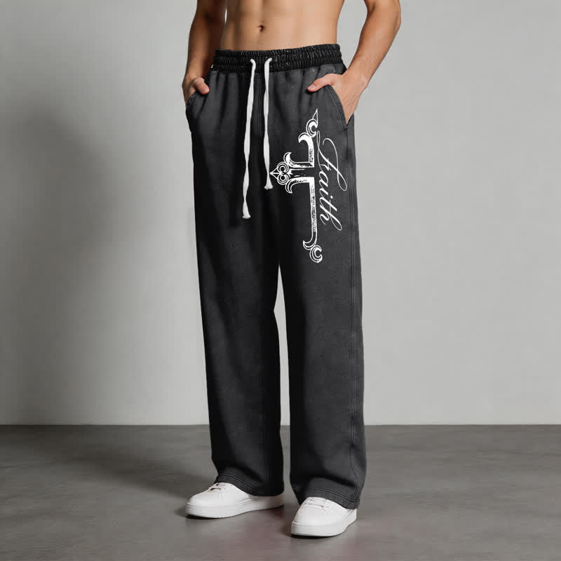 Christianartworkshop Pantalones deportivos lavados con cruz ornamentada de Walk By Faith - image 12