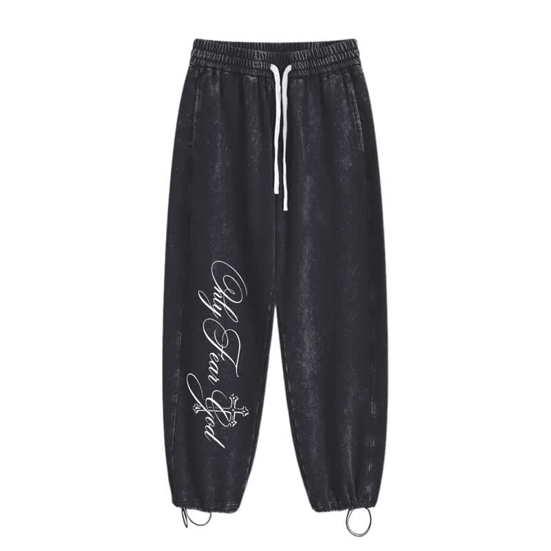 Christianartworkshop Pantalones deportivos lavados con la inscripción "Walk By Faith Cross" - image 2