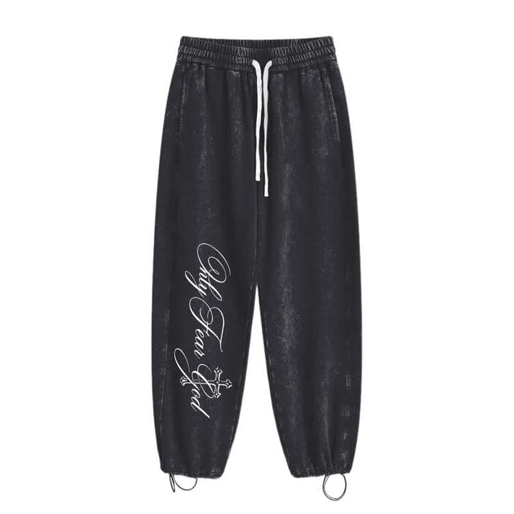 Christianartworkshop Pantalones deportivos lavados con la inscripción "Walk By Faith Cross" - image 2