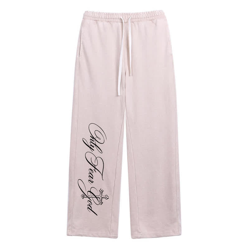 Christianartworkshop Pantalones deportivos lavados con la inscripción "Walk By Faith Cross" - Beige - 2XL - image 8