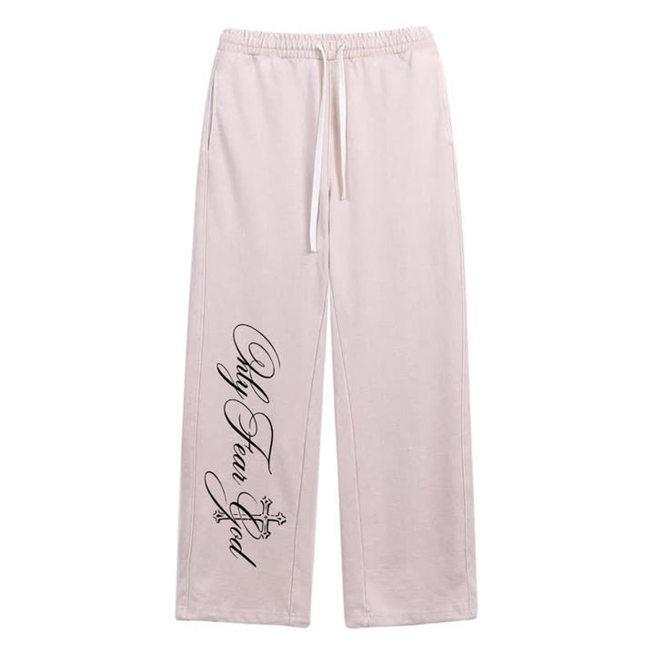 Christianartworkshop Pantalones deportivos lavados con la inscripción "Walk By Faith Cross" - Beige - 2XL - image 8