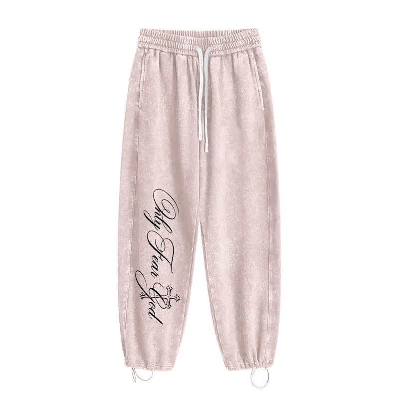 Christianartworkshop Pantalones deportivos lavados con la inscripción "Walk By Faith Cross" - image 10