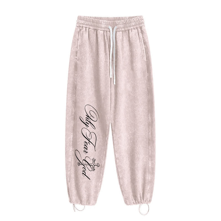 Christianartworkshop Pantalones deportivos lavados con la inscripción "Walk By Faith Cross" - image 10