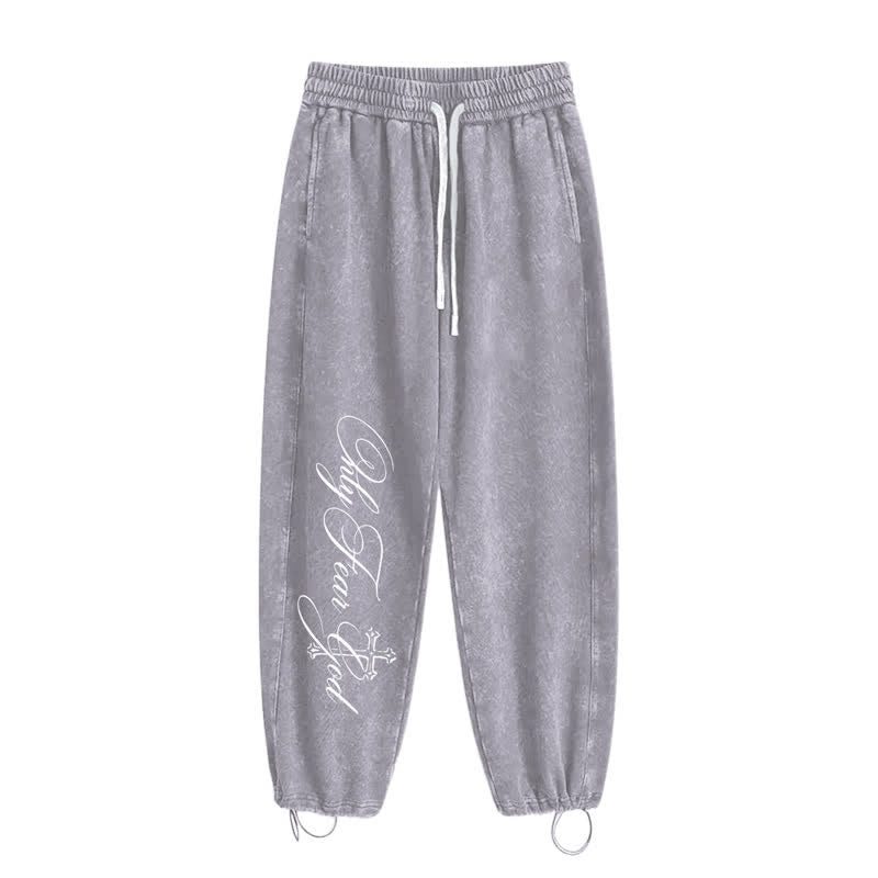 Christianartworkshop Pantalones deportivos lavados con la inscripción "Walk By Faith Cross" - image 18