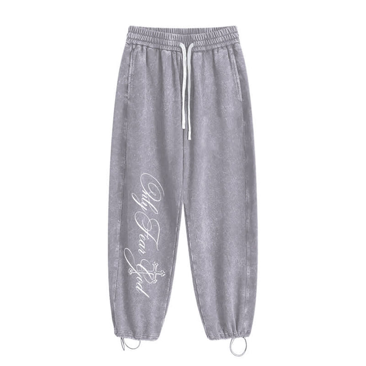 Christianartworkshop Pantalones deportivos lavados con la inscripción "Walk By Faith Cross" - image 18