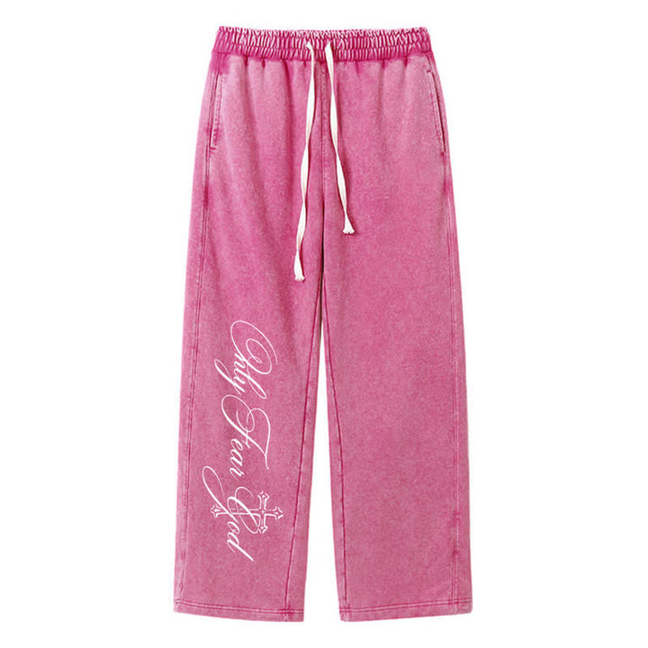 Christianartworkshop Pantalones deportivos lavados con la inscripción "Walk By Faith Cross" - Rosa - 2XL - image 40