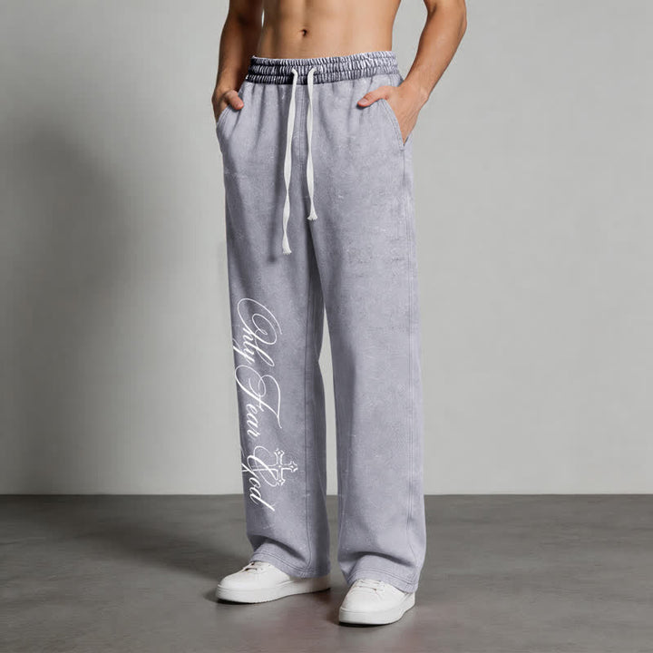 Christianartworkshop Pantalones deportivos lavados con la inscripción "Walk By Faith Cross" - image 20