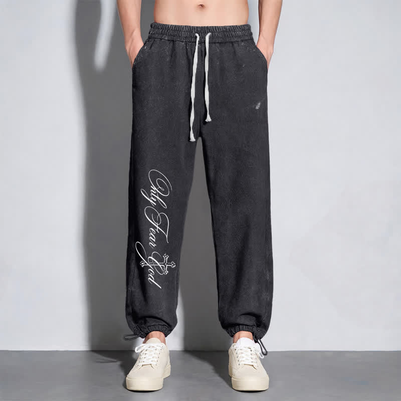 Christianartworkshop Pantalones deportivos lavados con la inscripción "Walk By Faith Cross" - image 6
