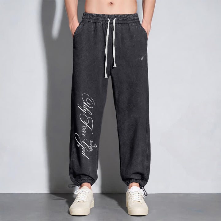 Christianartworkshop Pantalones deportivos lavados con la inscripción "Walk By Faith Cross" - image 6