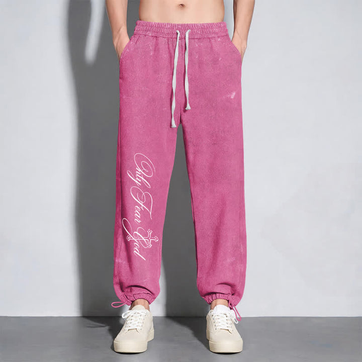 Christianartworkshop Pantalones deportivos lavados con la inscripción "Walk By Faith Cross" - image 46