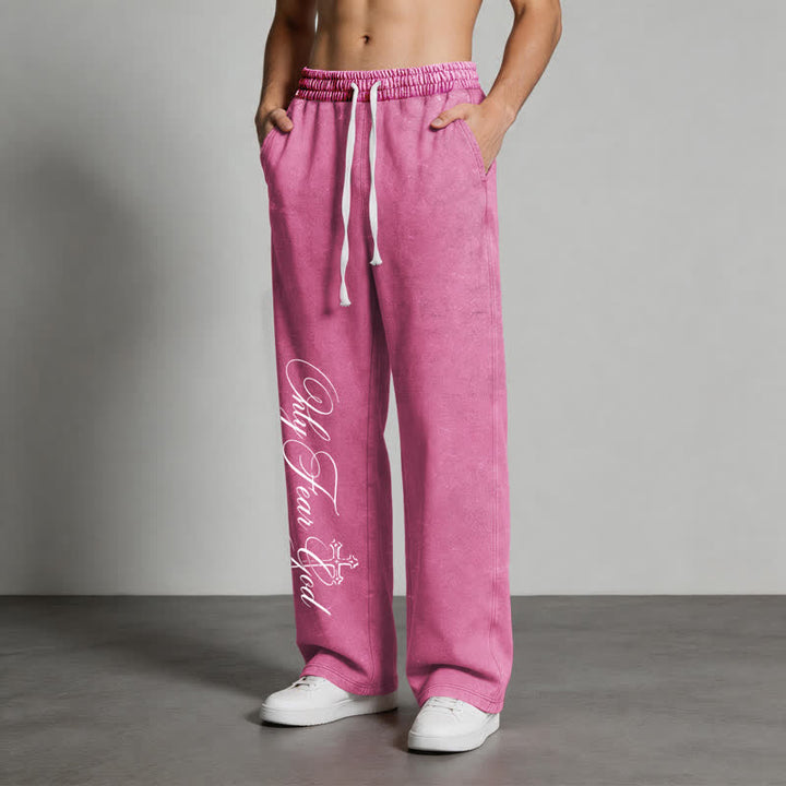 Christianartworkshop Pantalones deportivos lavados con la inscripción "Walk By Faith Cross" - image 44